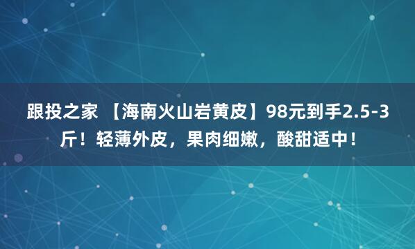跟投之家 【海南火山岩黄皮】98元到手2.5-3斤！轻薄外皮，果肉细嫩，酸甜适中！