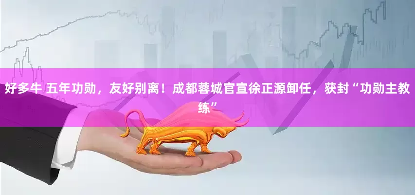 好多牛 五年功勋，友好别离！成都蓉城官宣徐正源卸任，获封“功勋主教练”
